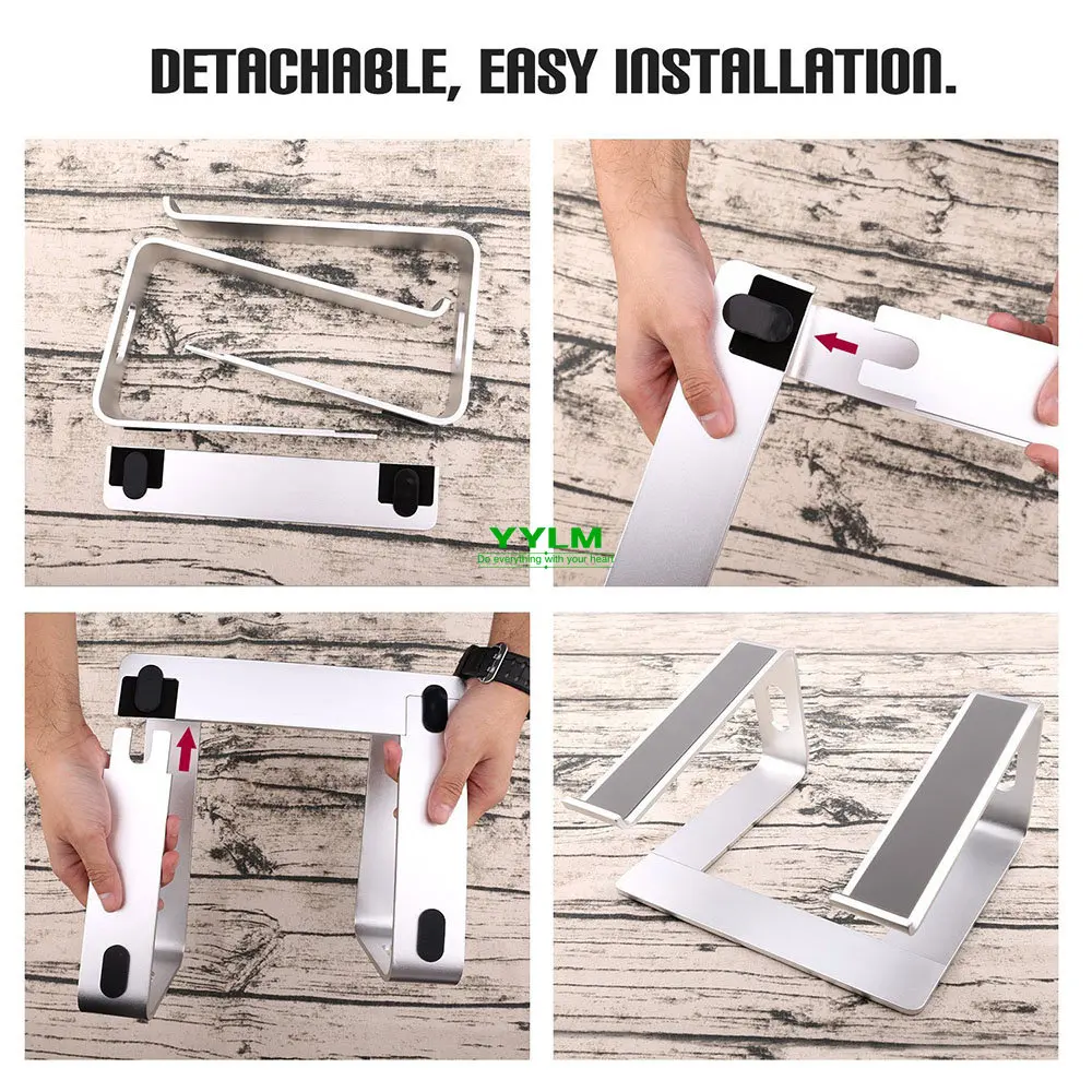 YYLM Laptop Stand Holder Aluminum Stand For MacBook Portable Laptop Stand Holder  Desktop Holder Notebook PC Computer Stand