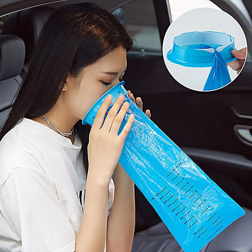 5Pcs Disposable Vomit Bags 1000Ml Sickness Travel Plane Motion Car Bus Sea Sick Sealable Vomit Bags Car Children Women Men