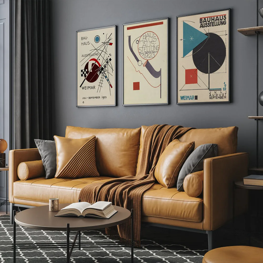 باوهاوس الحديثة هندسية الفن البساطة المشارك الكلاسيكية خمر الملصقات خمر غرفة المنزل بار مقهى ديكور الشمال ديكور المنزل #3