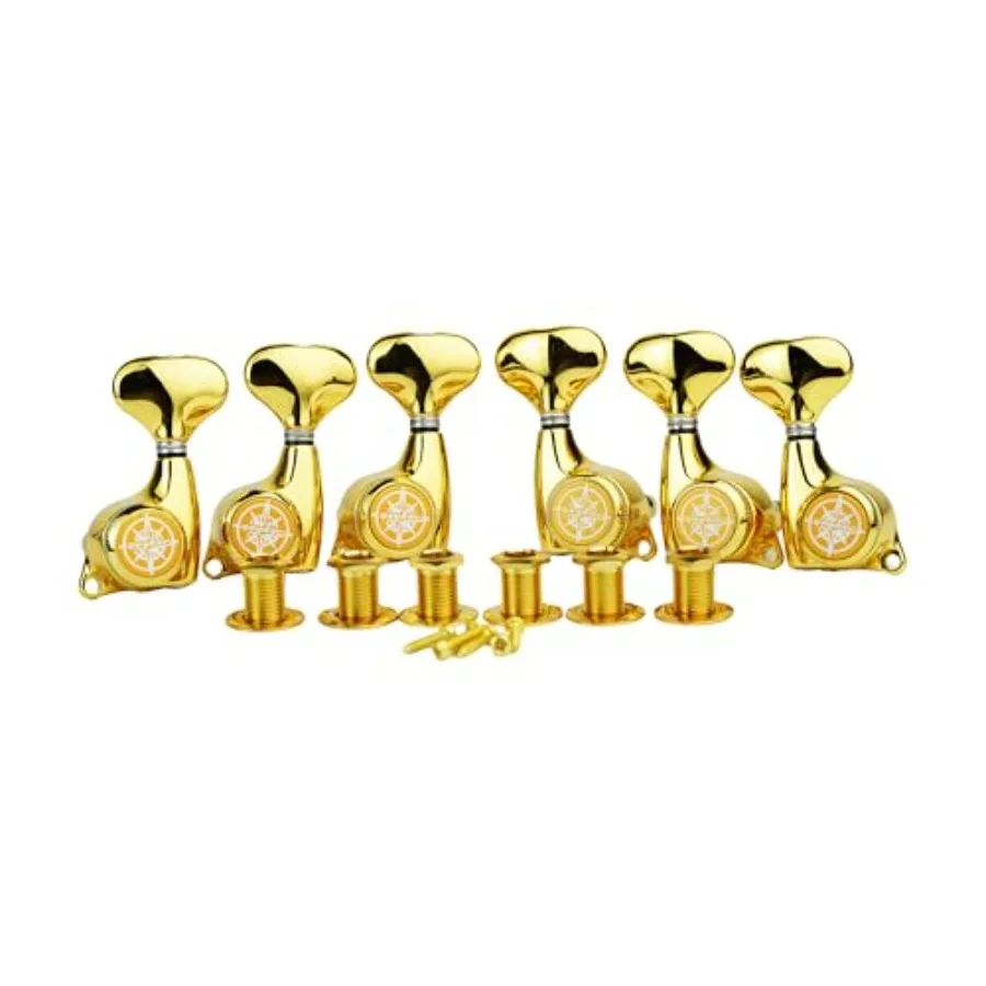 

Guitar Locking Tuners 3L+3R for ST/TL/SG/LP-style electric, folk or acoustic guitars Gold, die-cast metal, 1:21 gear ratio, sec
