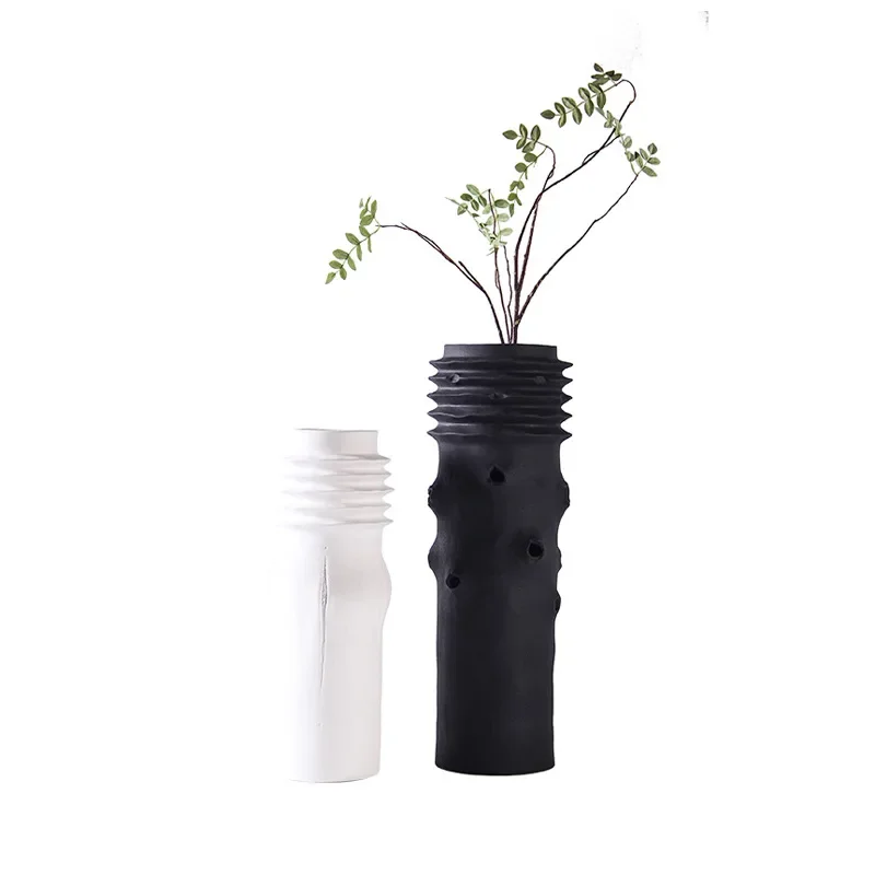 

Light luxury simple straight ceramic vase