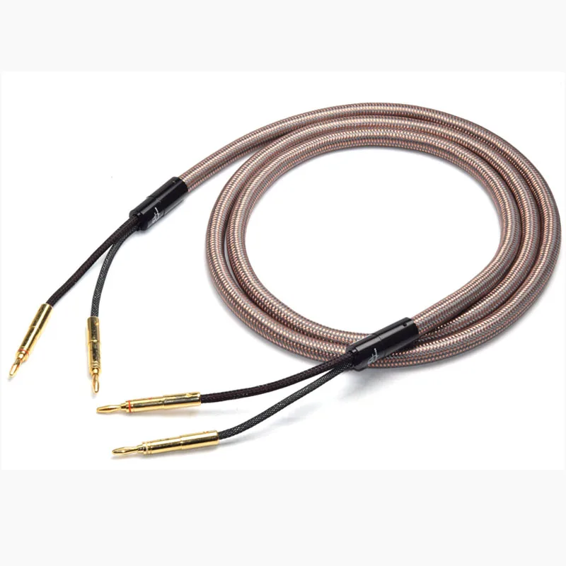 HiFi Speaker Cable Pure Copper Audio Speaker Wire With Gold Plated Banana To Banana Plug