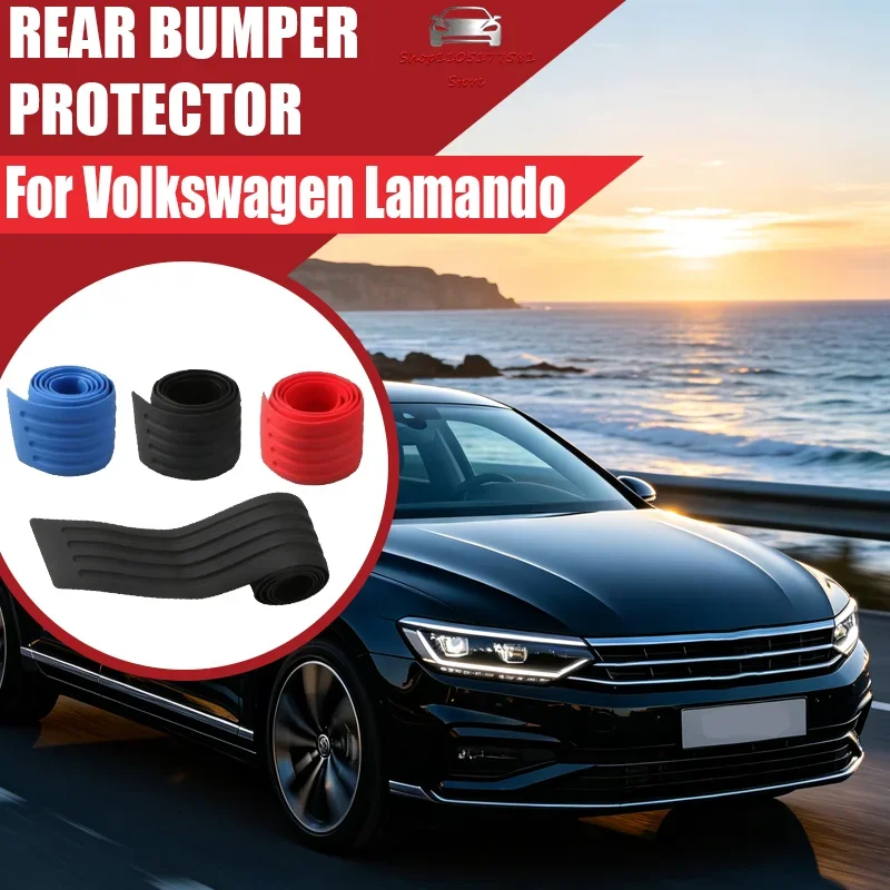 

For Volkswagen Lamando Car Trunk Door Sill Plate Protector Anti-Scratch Rear Bumper Guard Rubber Mouldings Pad Trim