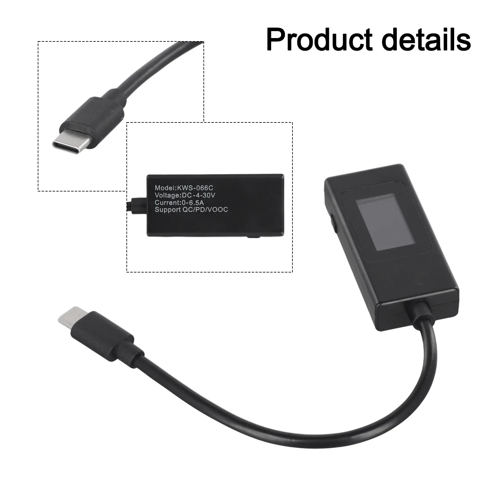 

Fast Charging Monitor Type-C Tester Power Supply Checking Digital Power And Energy Analyzer Measures Voltage 4-30V