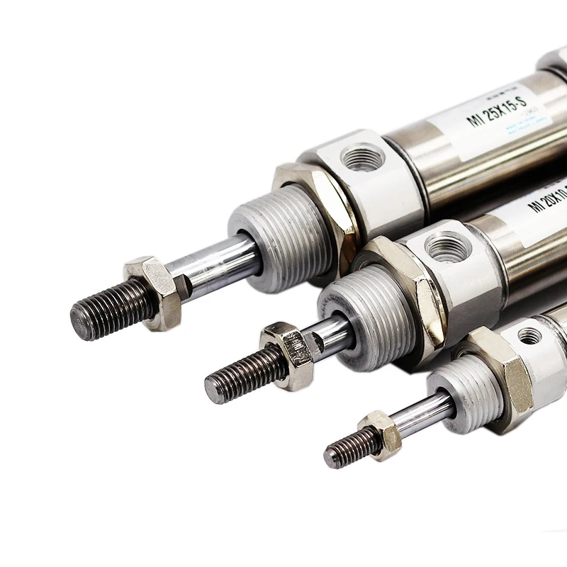 MI10/12/16/20/25-10*25X30X50X75-S-CA Small Stainless Steel mini Air Pneumatic Cylinder Double Acting