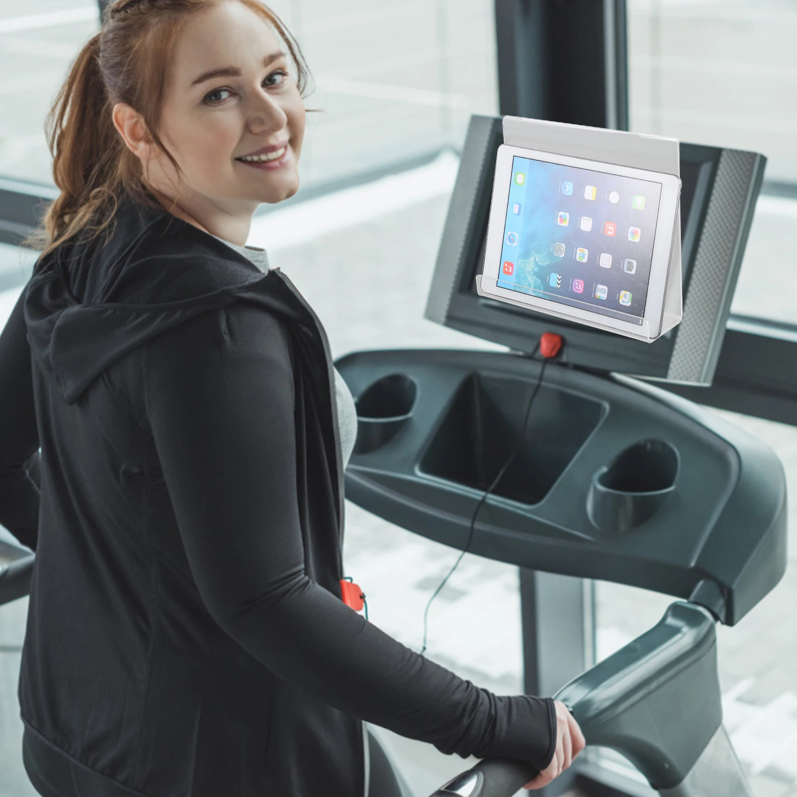 

Treadmill Reading Rack Book Stand Acrylic Holder Tablet Magazine Storage Home Gym Durability Environmental Protection Sports