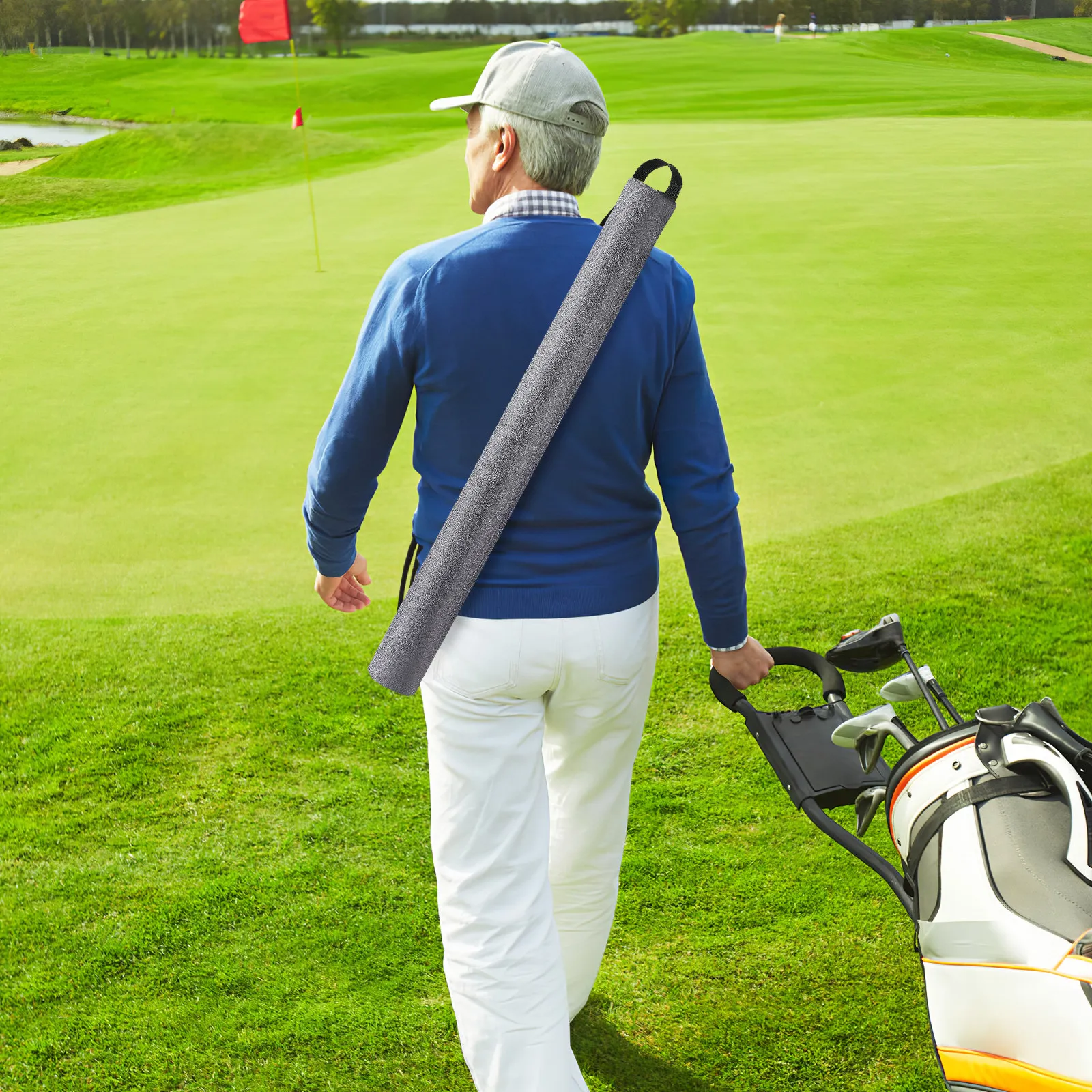 

2Pcs Golf Cooler Bags Insulated Beer Sleeve Holds 7 Cans Closure Lightweight Carry for Golf Outings Beach Bbq