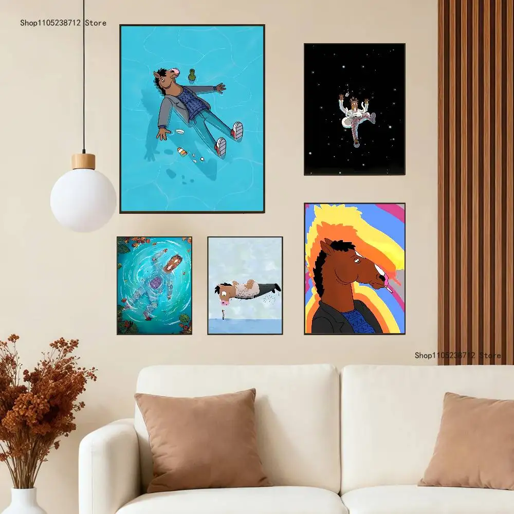 Cartoon B-BOJACKs H-HORSEMAN Poster Prints Wall Art Picture Painting Gift Living Room Restaurant Bar Large Dec Sticker