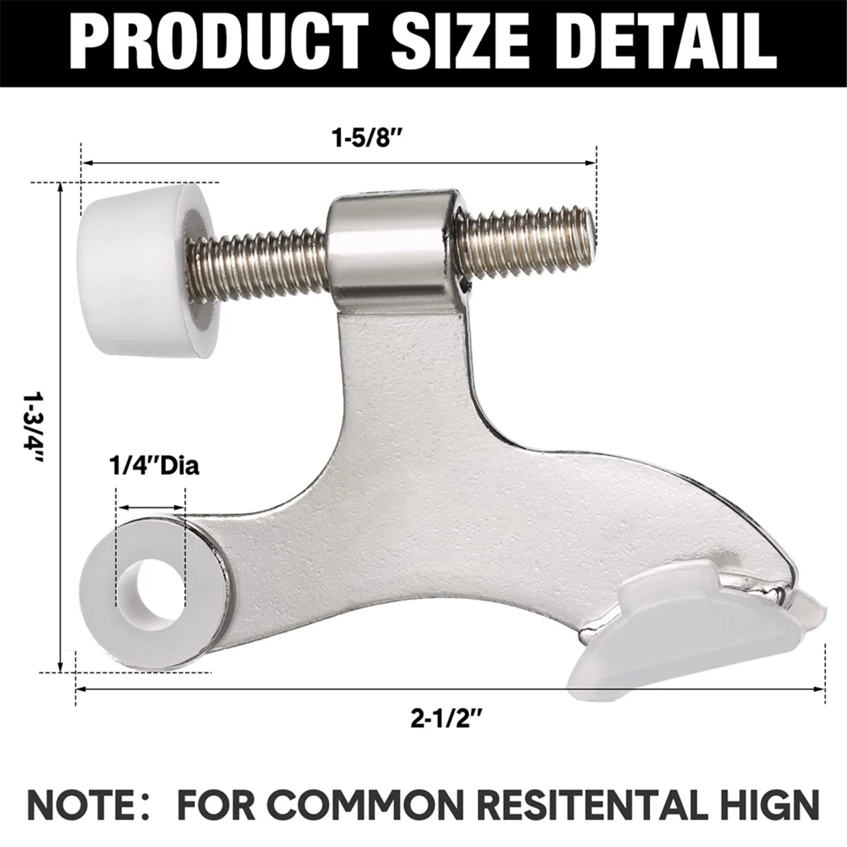 

New 20pack Hinge Pin Door Stops Satin Brushed Door Stopper Adjustable Heavy Duty Hinge Door Stopper with Rubber Bumper Tips