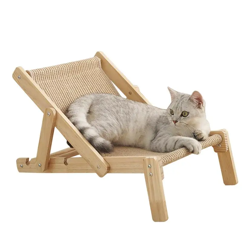 

Cat Chair Bed Super Cat Bed Sisal Scratcher Mini Beach Chair Cat Hammock Adjustable Mat Animals Sleeping For Indoor Cats