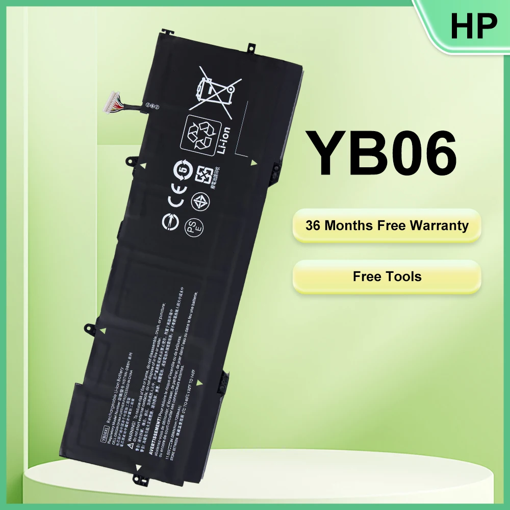 

YB06XL Аккумулятор для HP Spectre X360 15-CH002TX CH013TX CH070NZ CH034NG CH030NZ HSTNN-DB8H DB8V 928427-271 36 месяцев Бесплатная гарантия