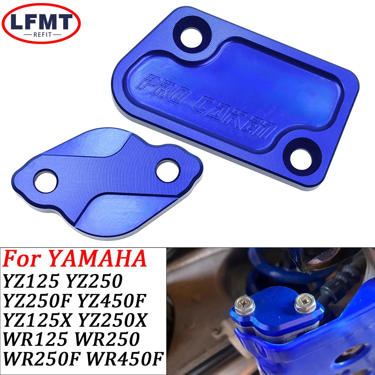 

For YAMAHA YZ125 YZ250F YZ250 YZ250X YZ250FX YZ450F YZ450FX YZ426F CNC Aluminum Front Rear Brake Reservoir Covers 2008-2022 2023