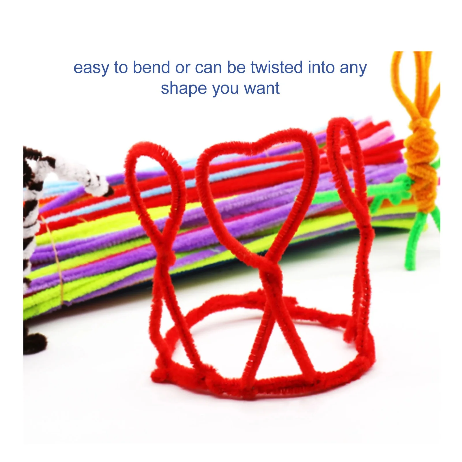 1000Pcs Pipe Cleaners Assorted Colors Soft Polyester Multi Purpose Colored Pipe Cleaners for Puppet Flower Gift Wrapping view 4