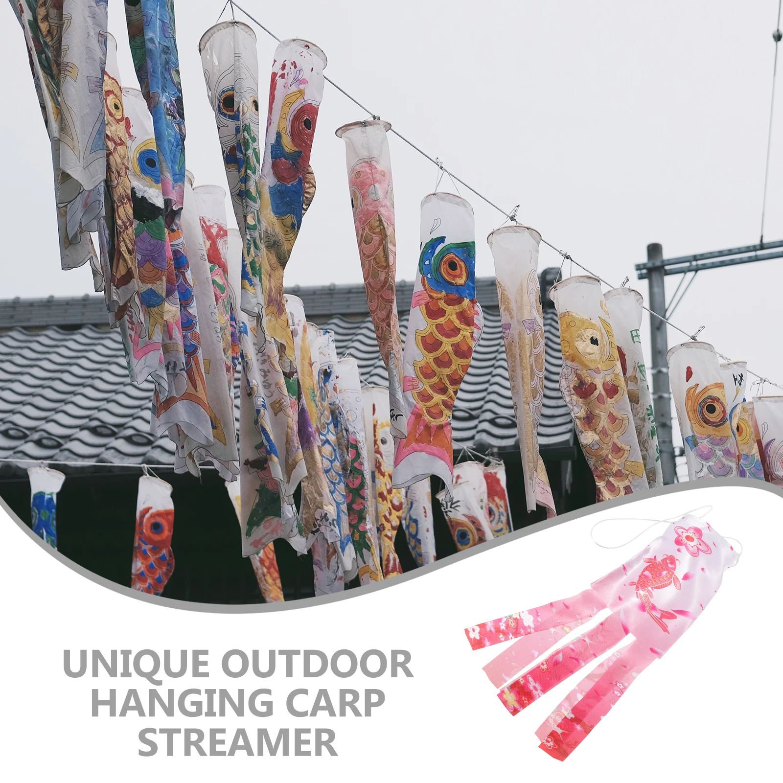 

Japanese Carp Streamer Outdoor Hanging Windsock Colorful Fish Decor Garden Balcony Restaurant Patio Decoration