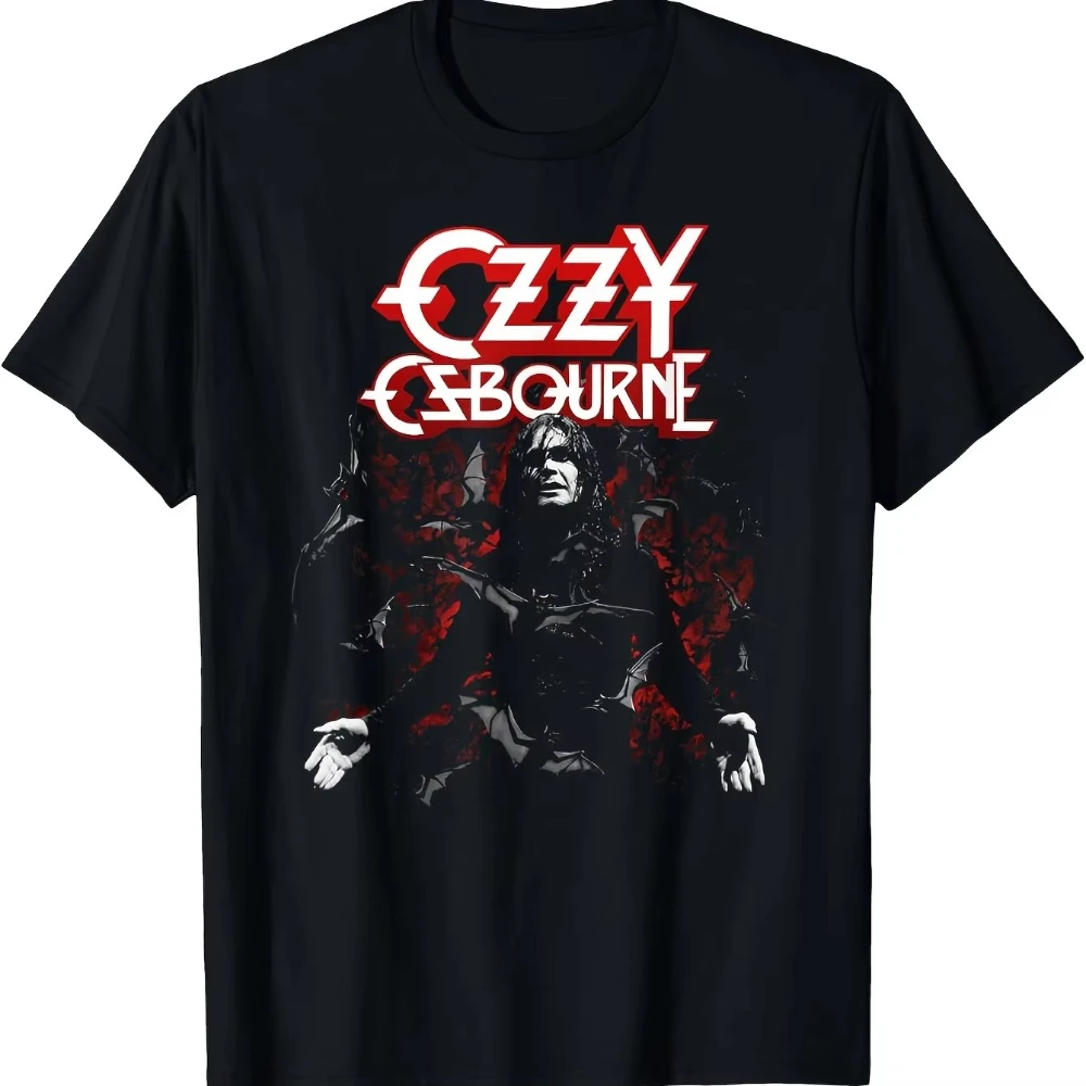 

Мужские футболки с рисунком Ozzy Osbourne, черные хлопковые повседневные футболки с короткими рукавами для фанатов, уличная одежда, повседневные трендовые свободные футболки больших размеров