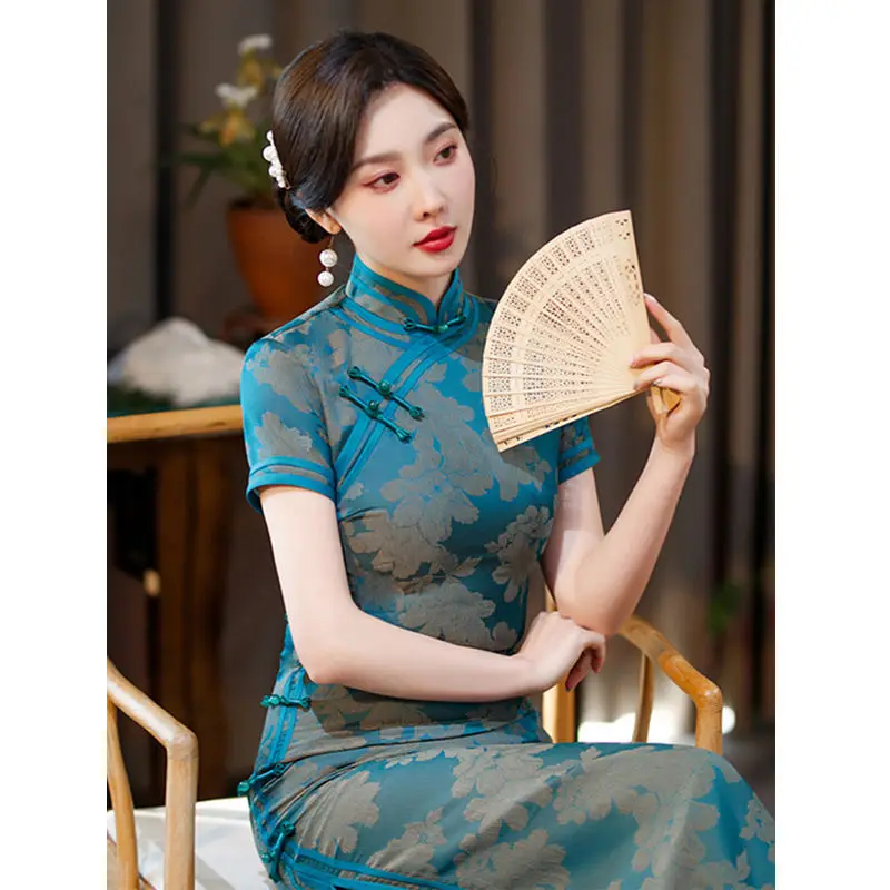 

Yourqipao Traditional Chinese Cheongsam Long Improved Women 2023 Elegant Mother Of Bride Wedding Guest Evening Dresses Plus Size