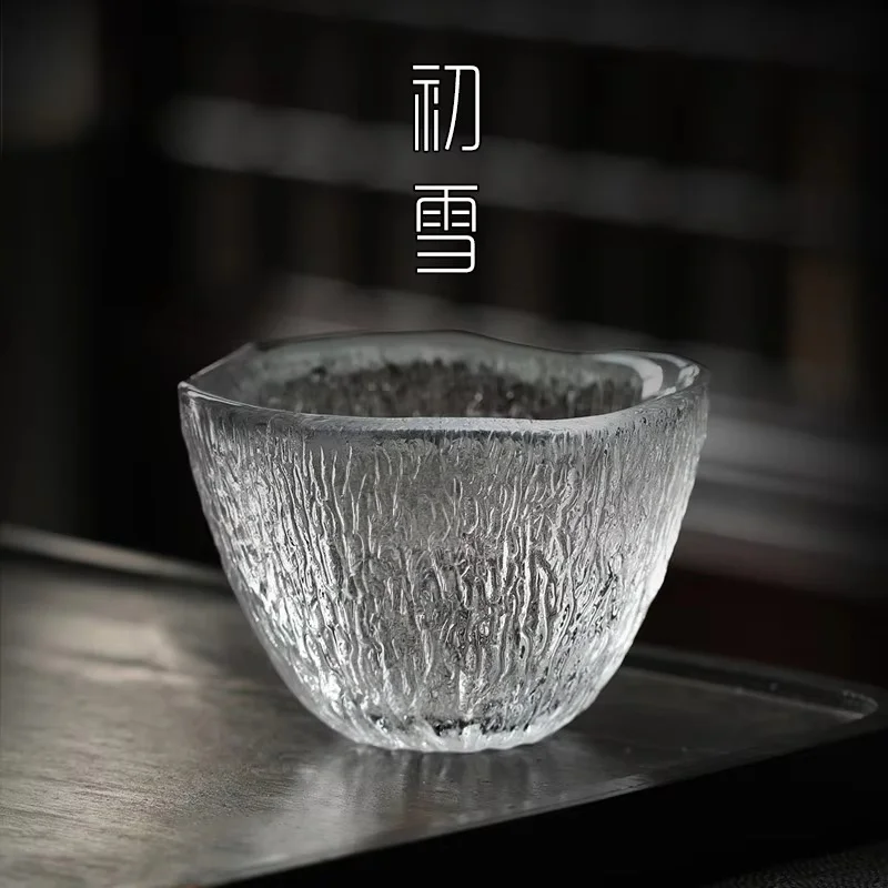 1pc 160ml Heat-resistant Glass Tea Cup Rain Drop Cup Transparent Glass Drinking Japanese Kung Fu Tea Set Wine Glass