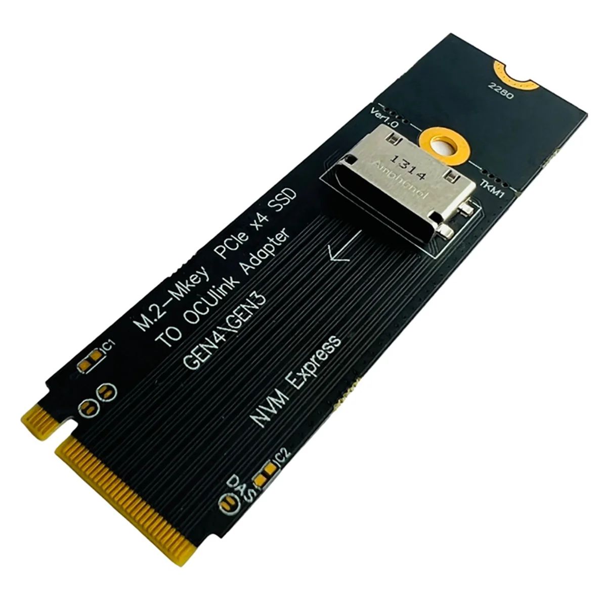 M.2 M-Key PCIe X4 SSD to U.2 OCUlink SFF-8612 Adapter Gen4/Gen3 for 2.5 Inch NVME U.2(SFF 8639)SSD PCI-E NGFF Riser Card