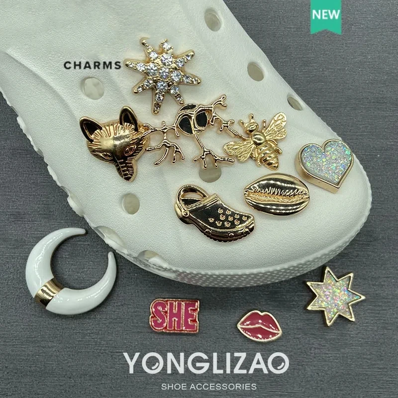 Metal Shoe Charms  Diamond Flower DIY Shoes Accessories Fashion Decorations for Cross Shoes