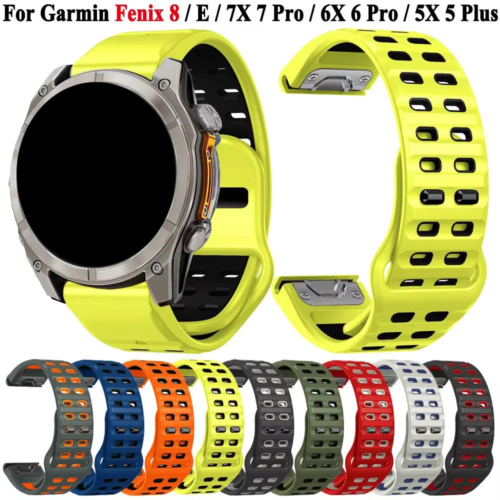 Quickfit Silikonarmband für Garmin Fenix 8 51mm E 47mm 7 7X Pro 6 6X Pro 5 5X Plus – Armband Zubehör