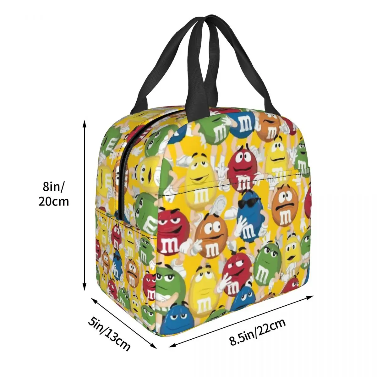 M And M Character Set Lunch Bags Insulated Bento Box Lunch Tote Resuable Picnic Bags Thermal Bag for Woman Children School