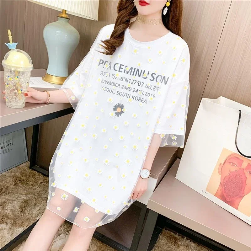 

Floral Women's T-shirt Summer Outfit Female Top Youthful Clothes Korean Streetwear Yk2 Emo Aesthetic Clothing Style Y2k Goth Tee