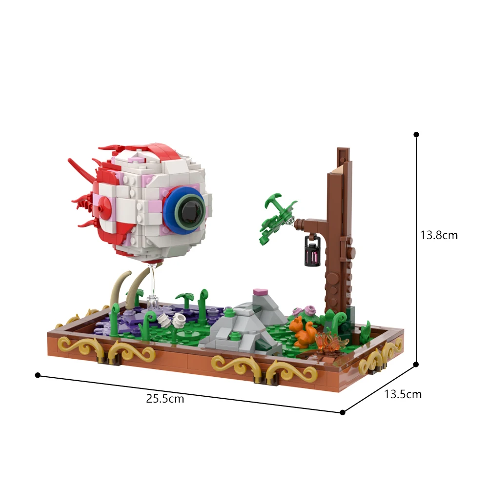 ตัวต่อ Eye of Cthulhu MOC, ตัวละครศัตรูแบบพิกเซลอาร์ตพร้อมหนวด, สัตว์ประหลาดจากเกมผจญภัย DIY สำหรับนักสะสม