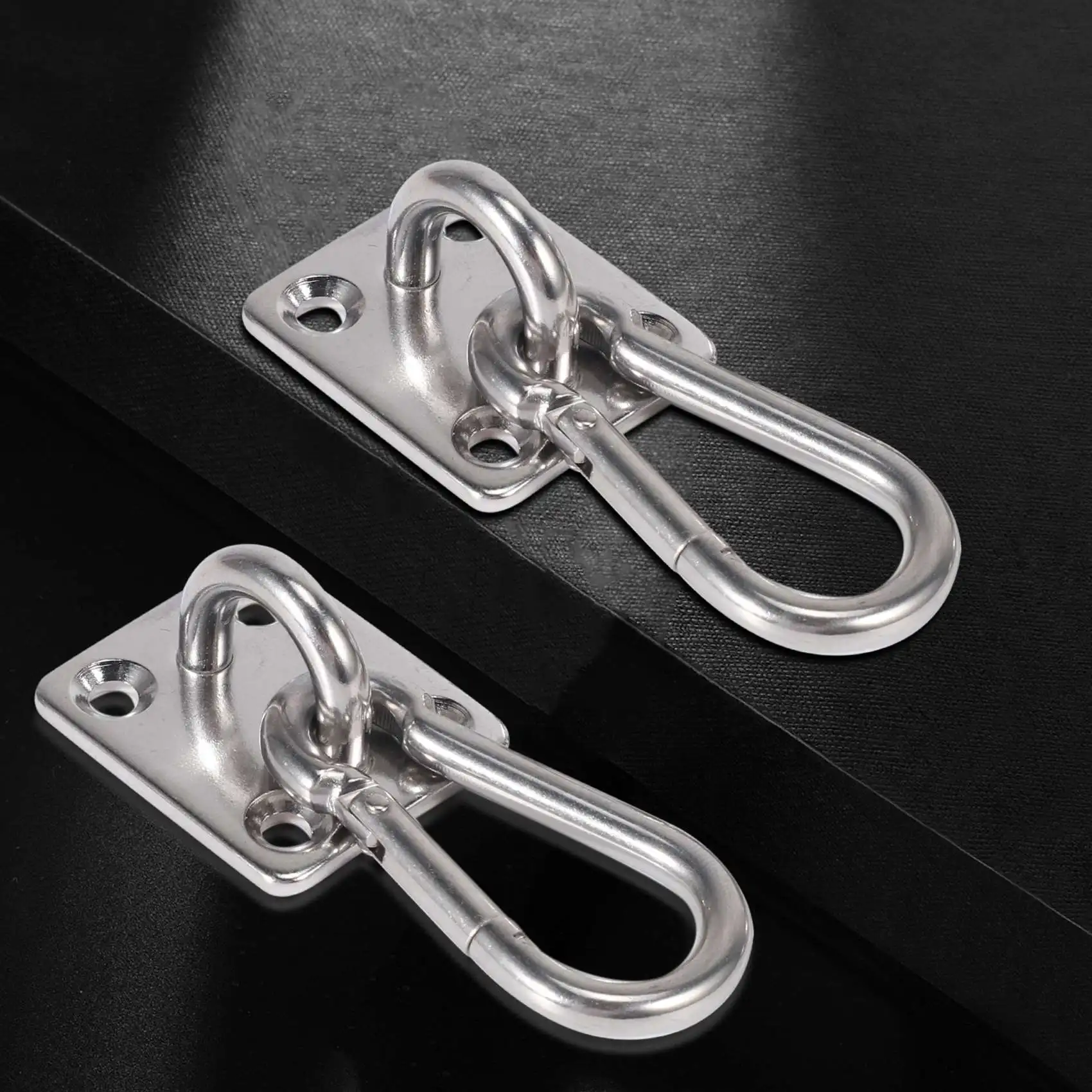 2 Sets Of Suspended Ceiling Wall Mount U-Shaped Hooks Stainless Steel Heavy Duty Multi-Function Hammock Hammock Hook Metal Base