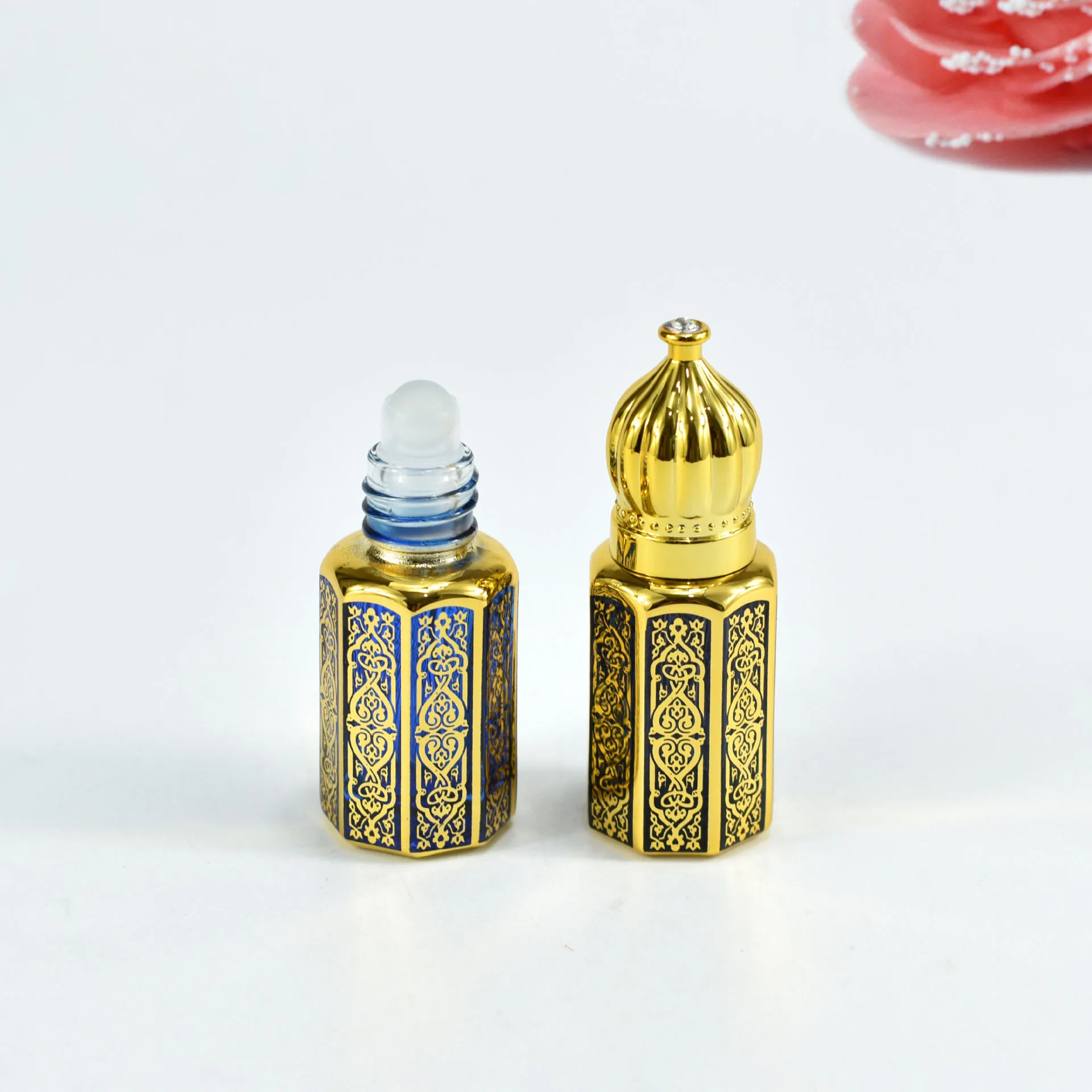 Empty Roller Bottles 6ml Portable Glass Roll on Bottlse Colorful Packaging Mini Essential Oil Container Blending Perfume Bottle
