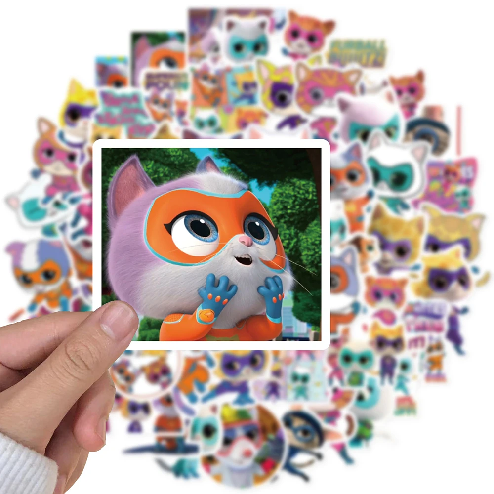 

10/30/50pcs Kawaii Super Kitties Anime Stickers Cute Cartoon Cat Decal DIY Phone Notebook Suitcase Graffiti Sticker for Kids Toy