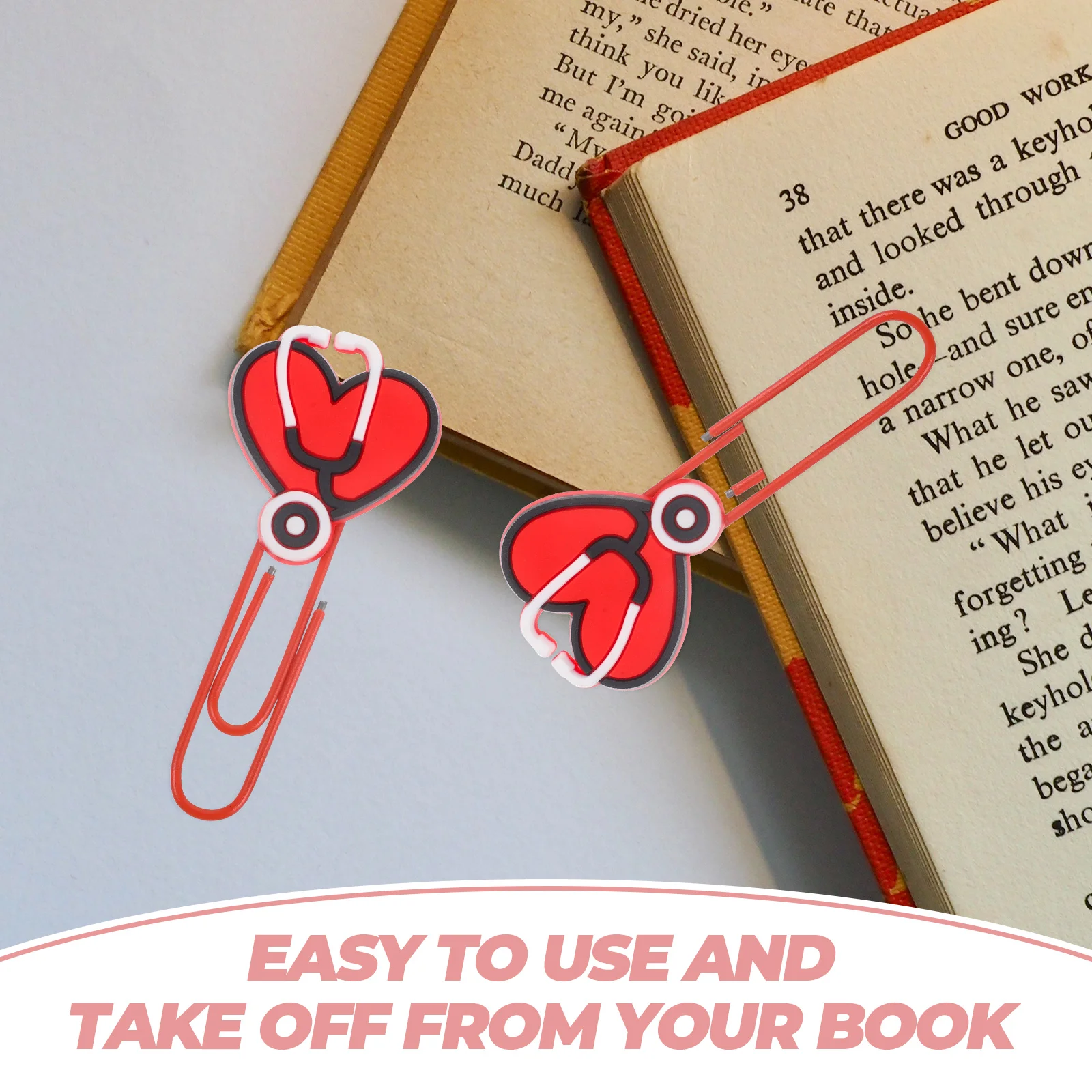

10 Pcs Cartoon Bookmark Cute Paper Clips Book Marking Clips Goth Office Supplies Reusable Colorful PVC Lightweight Portable