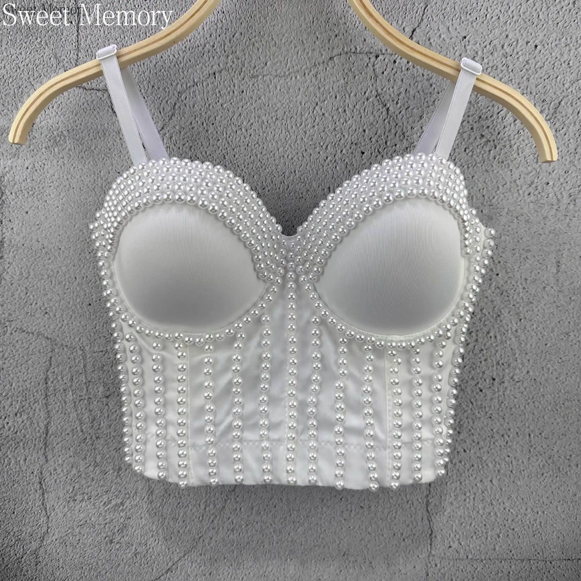 

J159 сценический классический танцевальный костюм Sweet Memory, новинка и специальное использование, жемчуг, белый, черный, бюстье, корсет, укороченный топ, кофточки