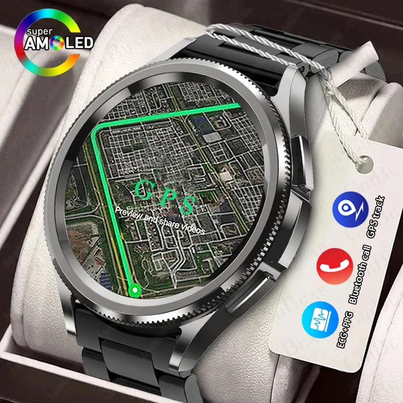 2025 New Smart Watch 6 Classic Smart Watch Fashion Men Sports Fitness Waterproof Heart Rate AMOLED HD Bluetooth Call Smartwatch