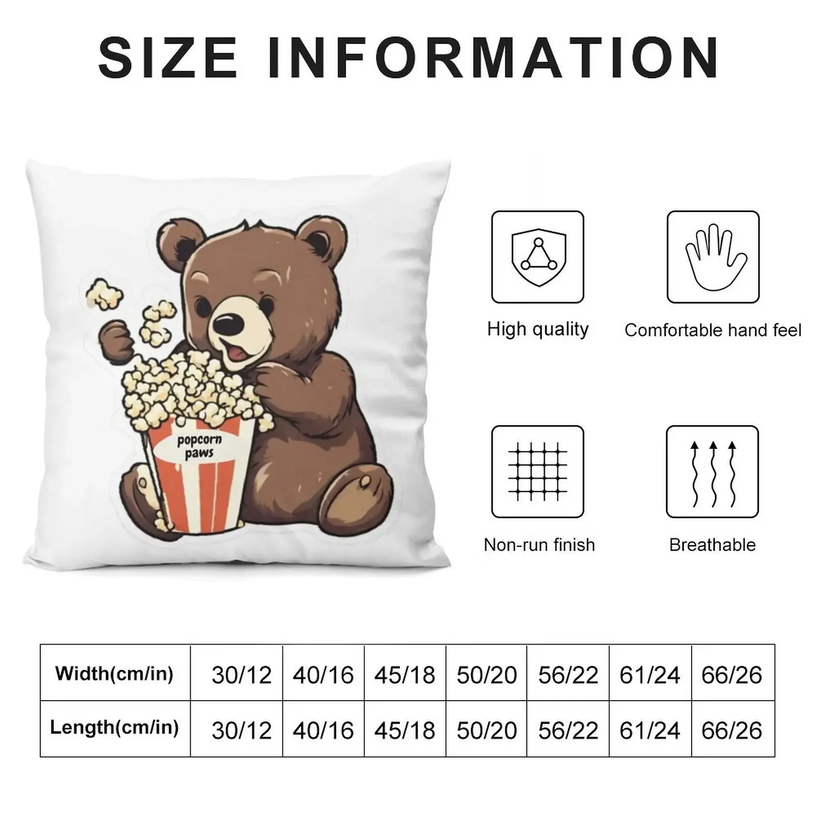 teddy eating popcorn Throw Pillow Christmas Pillows ornamental pillows for living room Cushions For Decorative Sofa pillow