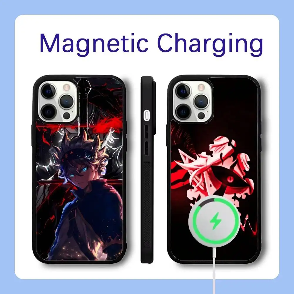 

B-Black Clover Cool Phone Case For iPhone 16,15,14,13,12,11,Pro,Max,Plus,Mini,SE Magsafe Magnetic Wireless Charging