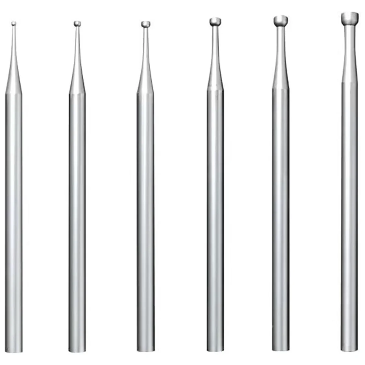 6 peças de rebarbas de copo redondo - haste de 3/32 polegadas para fazer joias, brocas redondas de fio