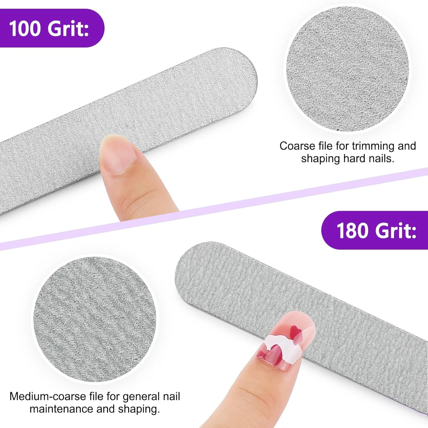 Donna - Set di lime e tamponi professionali di alta qualità a doppia faccia da 25 pezzi deluxe per manicure e pedicure di qualità superiore - T