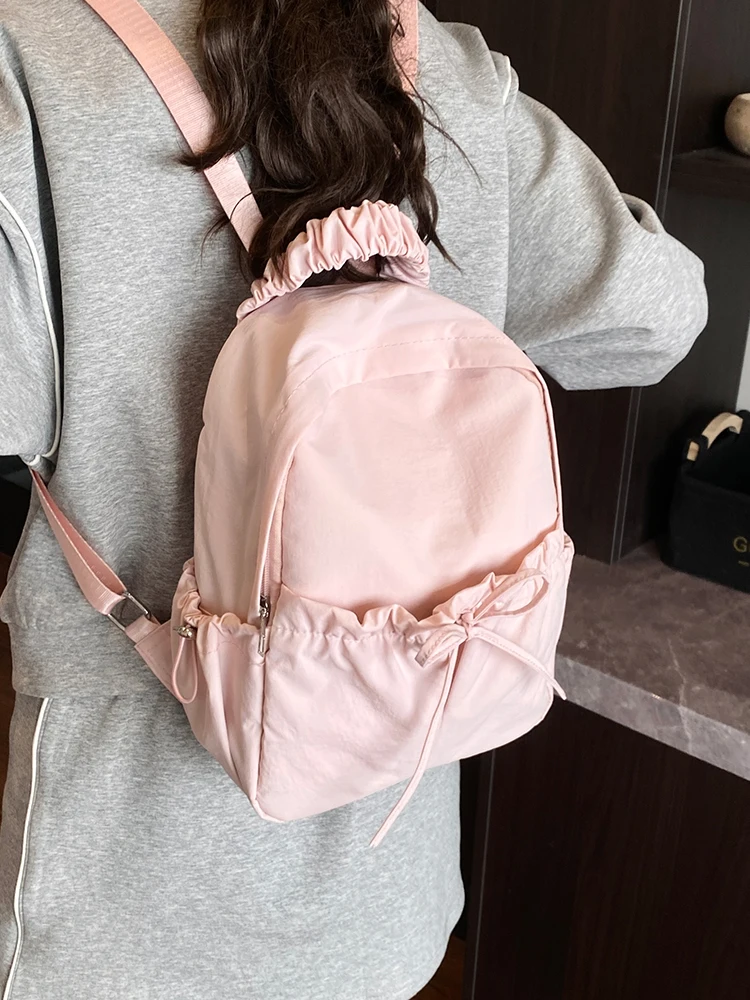 Простая сложенная парусиновая сумка с двойным уплотнением 2018, женская студенческая сумка для книг New Faion, новинка 2025 года, летняя универсальная сумка с узлом сзади B...