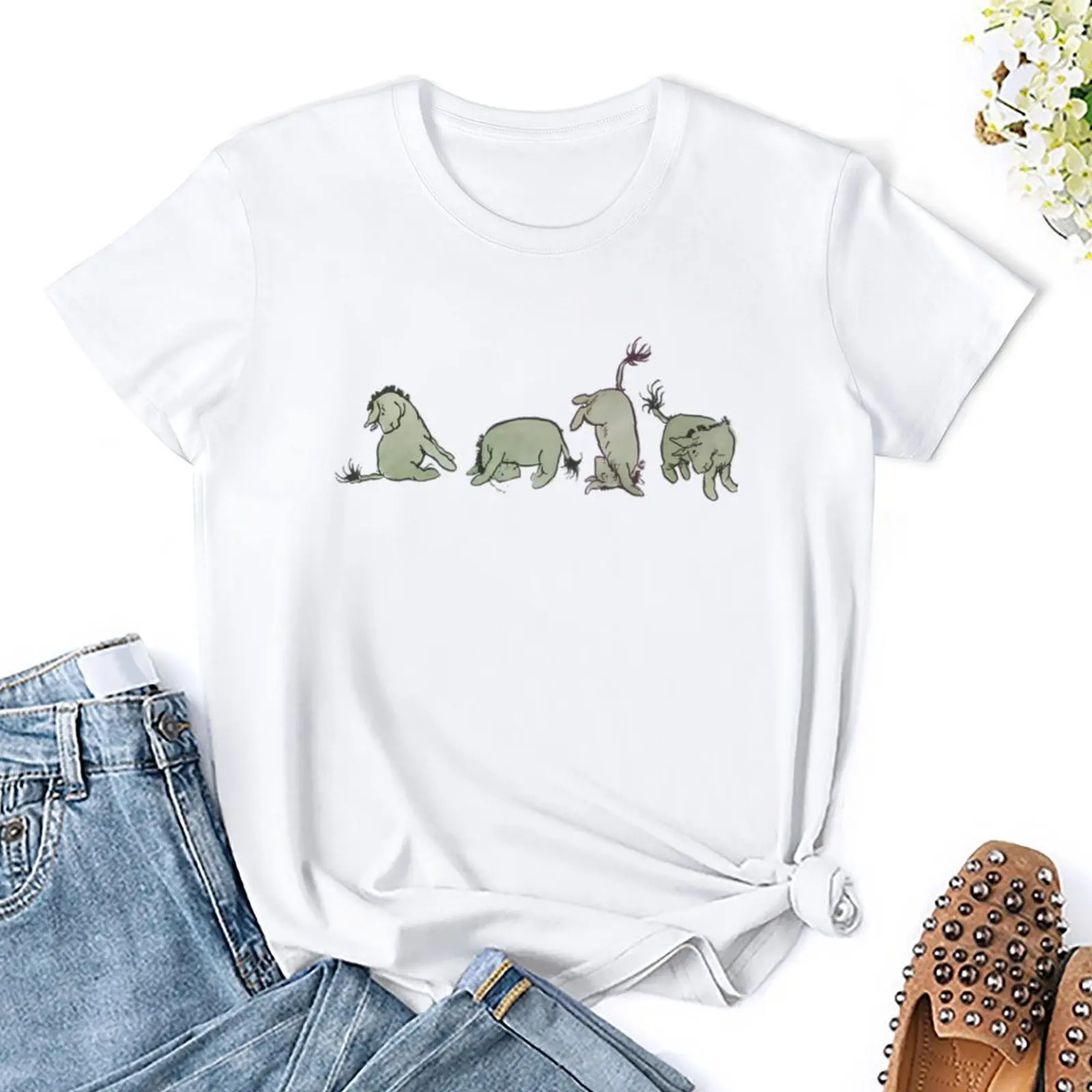 Eeyore Tumble t-shirt abbigliamento estetico abbigliamento estetico camicie da allenamento per donna