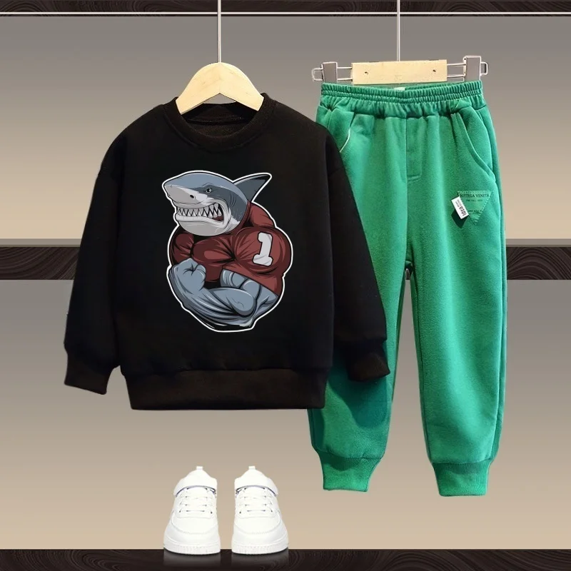 Herfst Kinderen Jongen Kleding Set Kid Meisjes Cartoon Gedrukt Sweatshirts Trui Top En Broek Pak Lange Mouw Trainingspakken