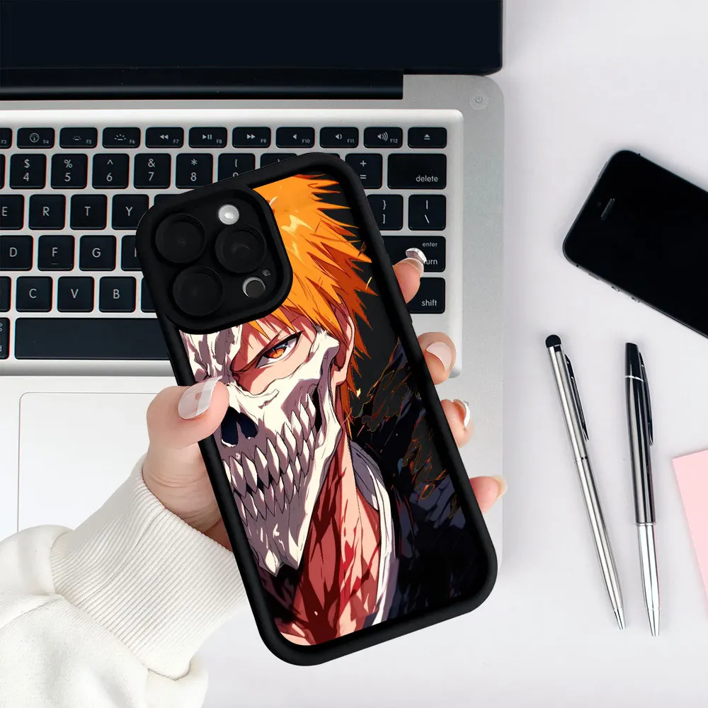 حافظة هاتف بليتش كوروساكي إيتشيغو جريمجو جاك لهاتف ريدمي نوت 14 13 12 ProPlus 12s 11 10 9 9s Pro غطاء سيليكون سائل