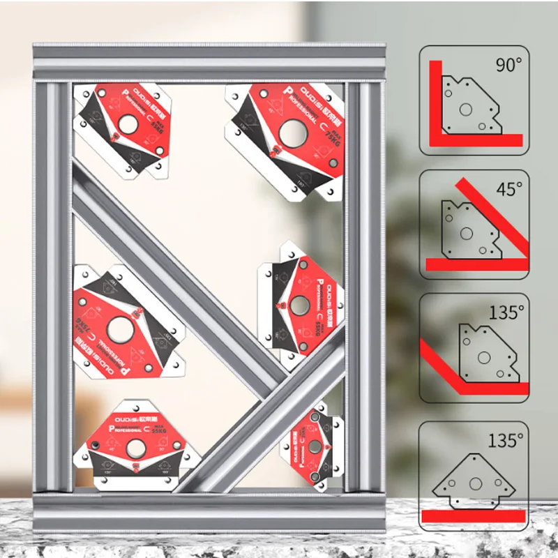 Magnetischer Schweißhalter 25/55/75kg Starker Magnet Schweißer-Positionierer Mehrwinkel-Lokalisator Befestigungswerkzeug Schweißhilfsmagnet für – Detail 10