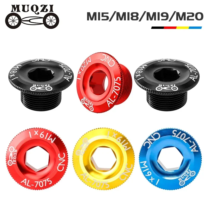 MUQZI MTB Bike M15 M18 M19 M20 Cranks Screw CNC 7075 Aluminum Alloy Crankset Cover Cycling Parts For Crank Bolt Cap