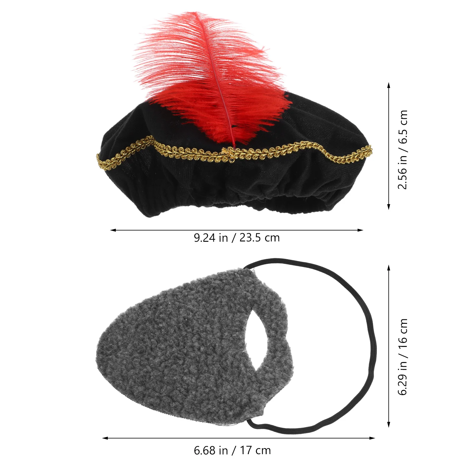 1 set Medieval Hat With Beard For Men Renaissance Costume Accessory Party Cosplay Prop Vintage Headgear Halloween Festival Wear