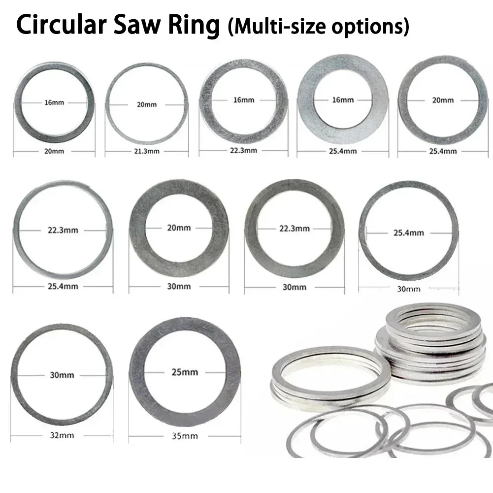 

10pcs Metal Circular Saw Ring For Saw Blade For Grinder From Different Angle Silver Electric Saw Power Tools Accessories