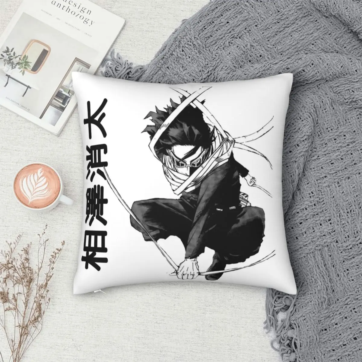 Shota Aizawa My Hero Academia Pillowcase Polyester Linen Velvet Printed Zip Decor Car Cushion Case