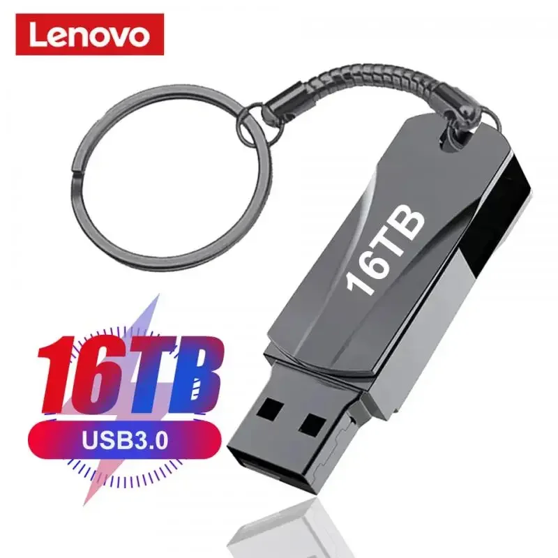 Lenovo 16TB USB 3.0 Flash Drives 2TB High-Speed Transfer Metal Pendrive Memory Type-C Interface Portable Memoria Usb Flash Disk