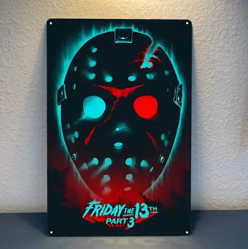 1e, 금요일 13일 Part3 영화 금속 포스터 - 수집 가능한 양철 간판 - 20x30cm