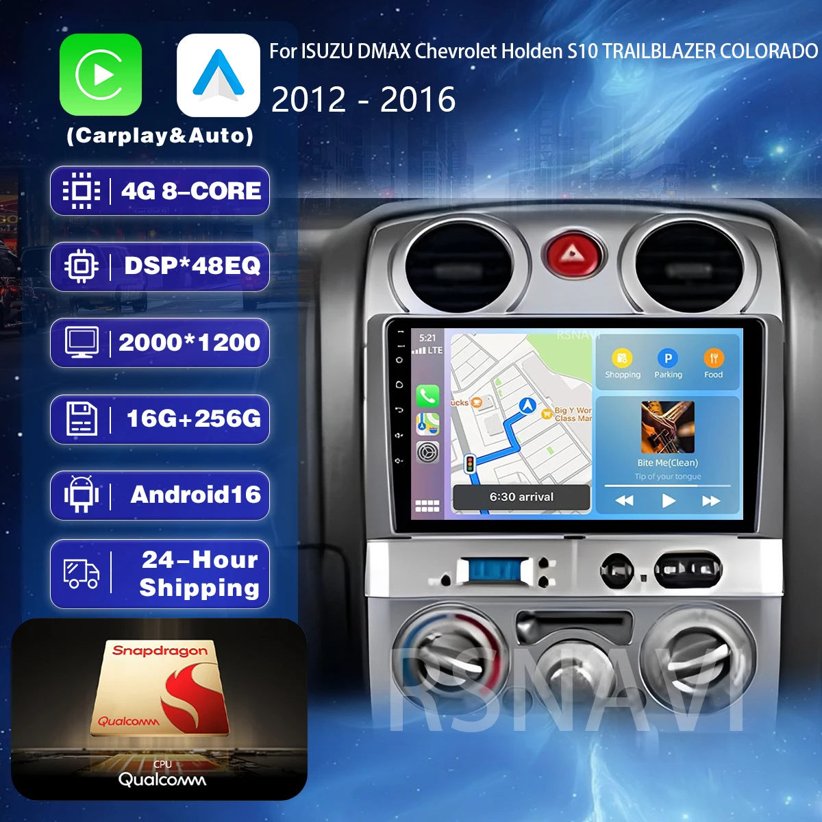 Android 16 Carplay Auto 2K Screen DSP Car Radio Multimedia Player For Isuzu D-Max DMAX 2001-2012 Autoradio Stereo 2din Head Unit