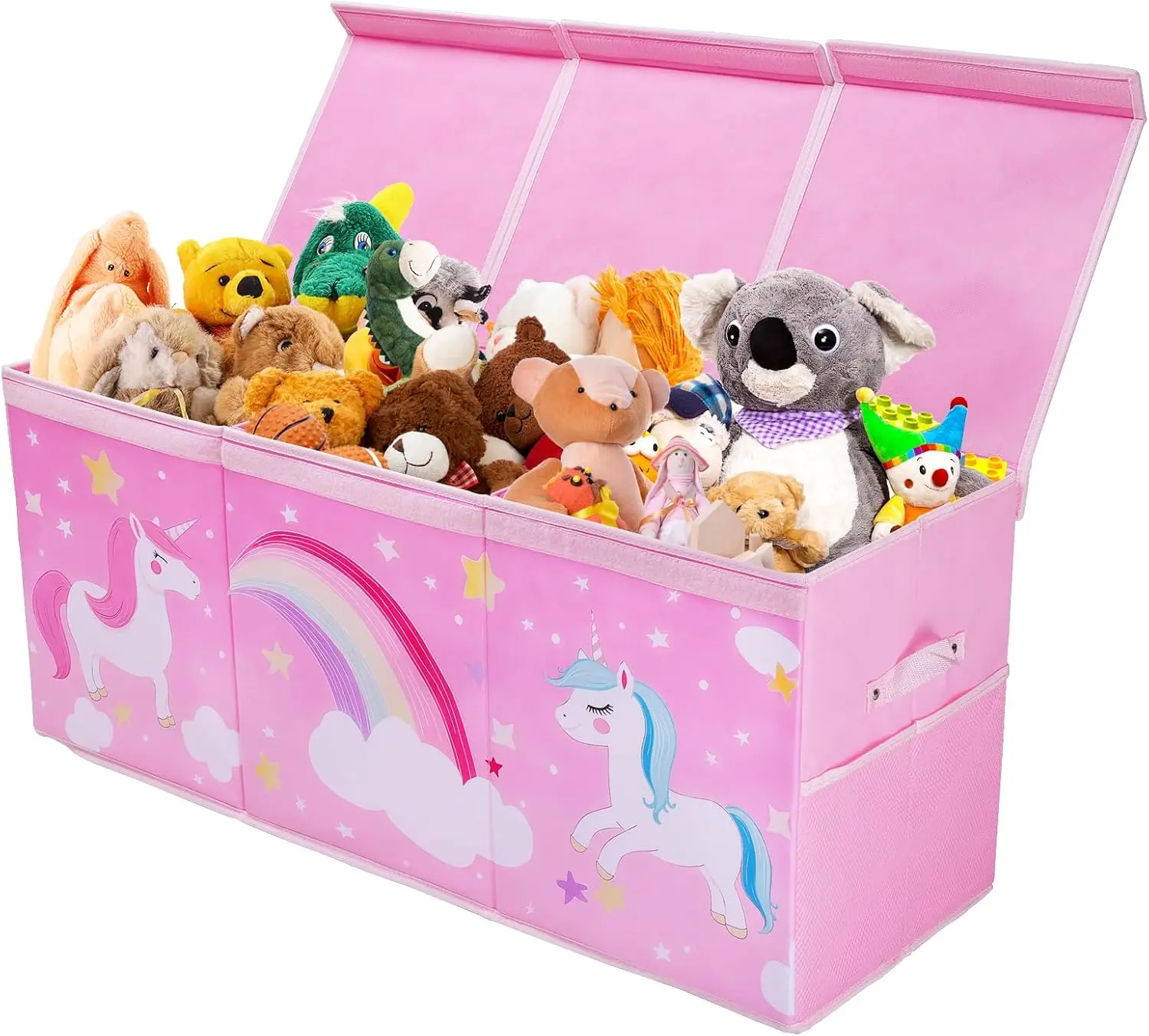 

Extra Large Unicorn Toy Box with Flip Lid, Collapsible Storage for Kids Bedroom Playroom, Waterproof Oxford Fabric